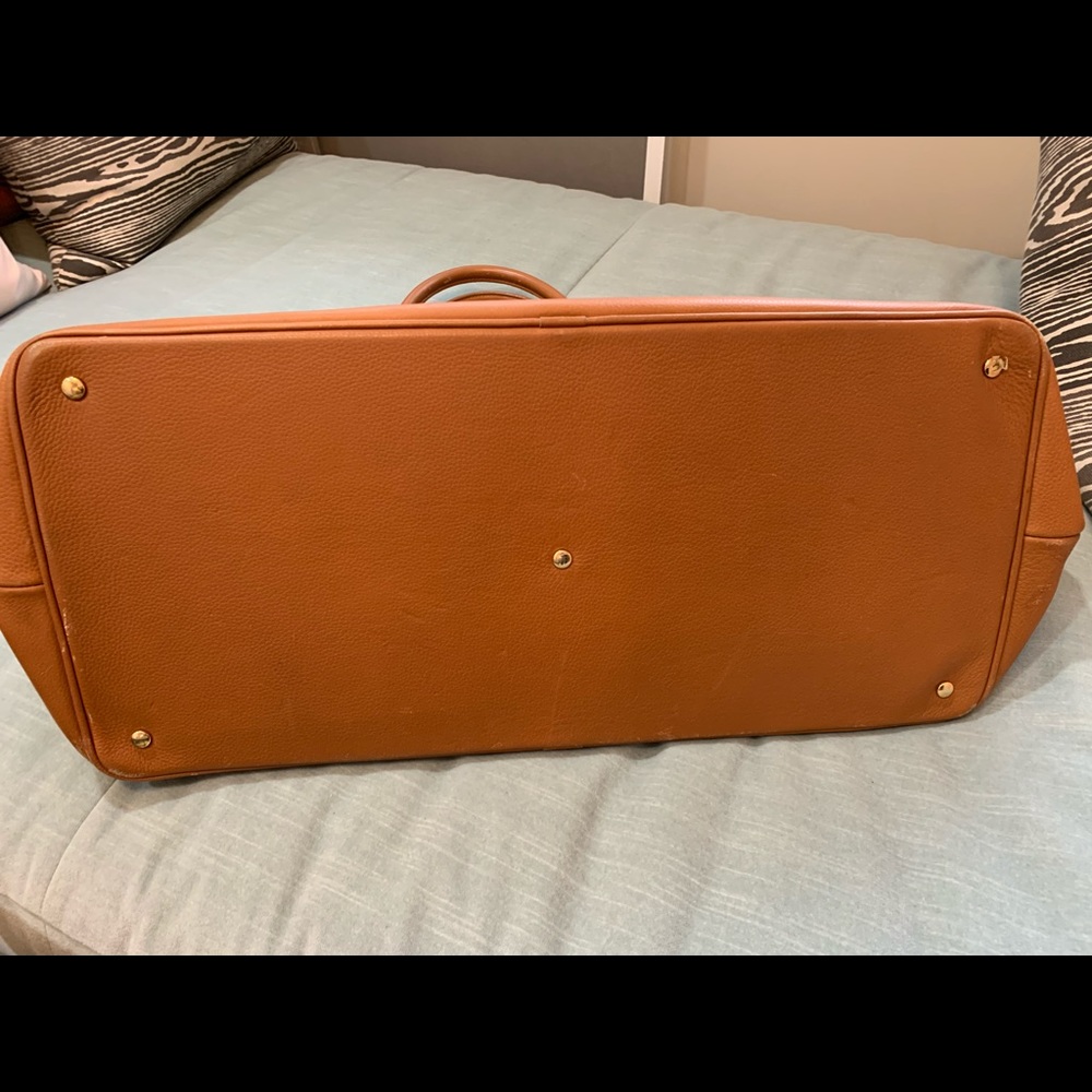 Smythson Cognac Leather Travel Bag - Picture 5 of 10